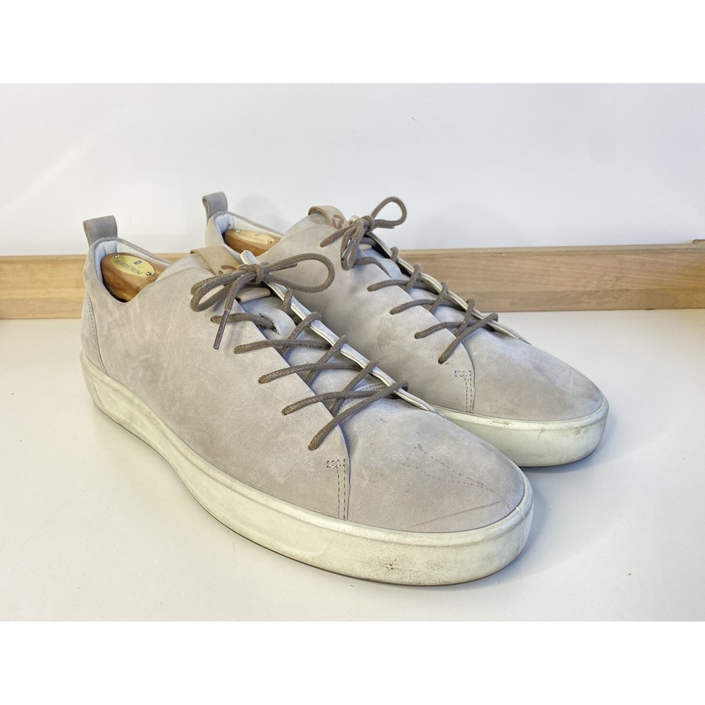ECCO Soft 8 Men's Comfort Nubuck Leather Sneaker US 13 / EU 47 Moon Rock Gray